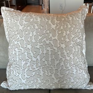 Set of two large accent pillows. Gray and white leopard/cheetah print.